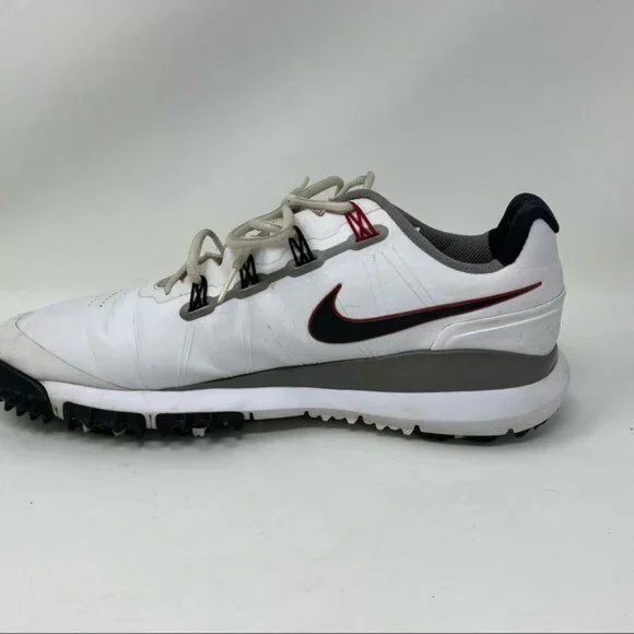Nike Tiger Woods TW 2014 Volt 599416 -100 White Red Golf Shoes Cleat Sz 12 tW14